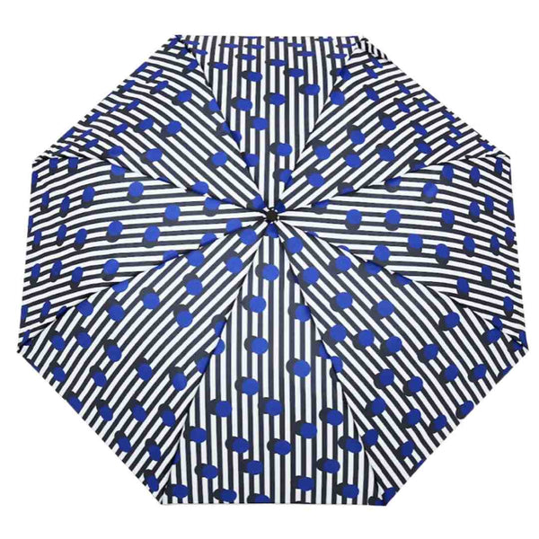 Umweltfreundlicher Regenschirm mit Entenkopf -  Polkastripe