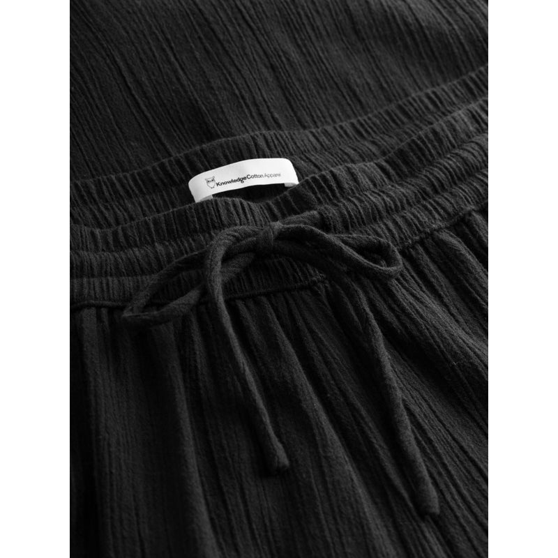 Hose mit elastischem Bund aus Baumwollkrepp - Schwarz