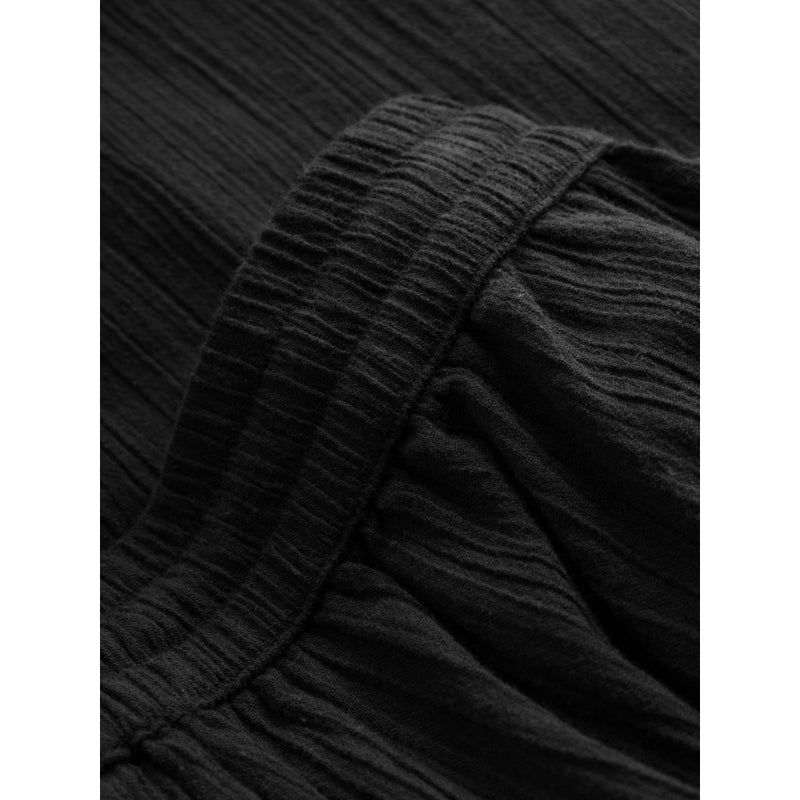 Hose mit elastischem Bund aus Baumwollkrepp - Schwarz