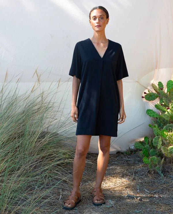 Sammy Kleid aus Bio-Baumwolle - Schwarz