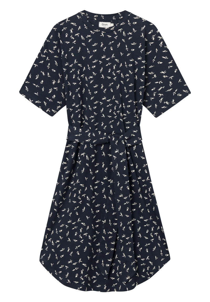 Jersey-Kleid LILOU aus Bio-Baumwolle - Midnight Blue (Blooms)